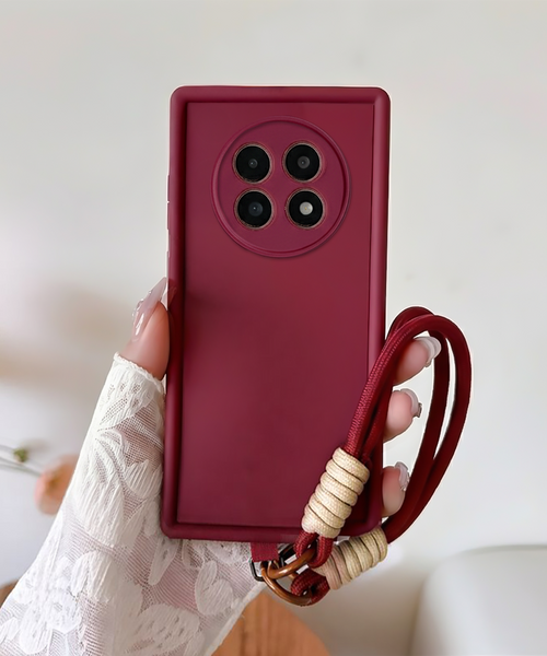 Oppo F31 Pro Plus 5G Luxury Silicone Matte Case with Wrist Strap