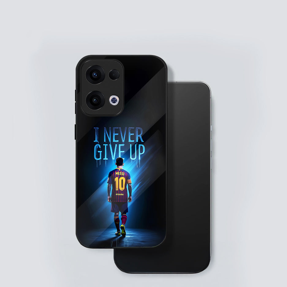 Oppo Reno 13 5G Premium Acrylic Shockproof Glass Back Case (Messi 10)