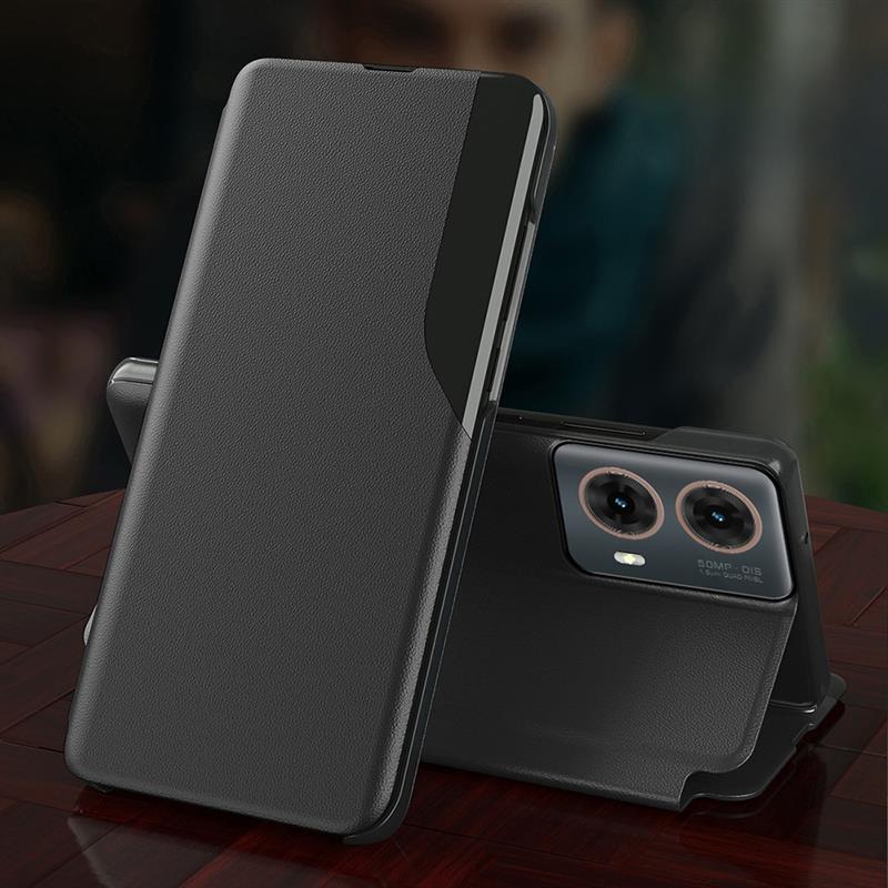 Motorola Moto G85 5G Luxury Half Window Leather Flip Case