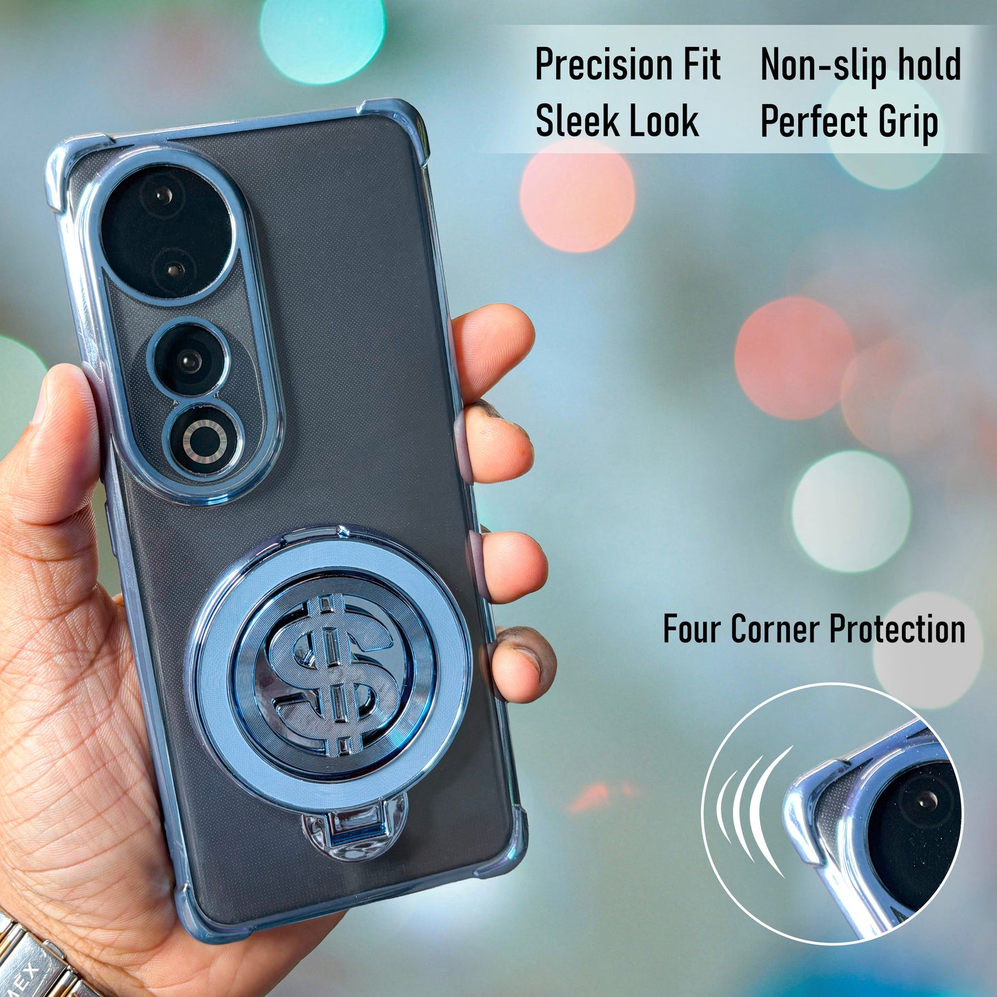 Vivo V40 Pro 5G Four Corner Airbags 100% Original Astro Money Magnet Rotating Dollar Case