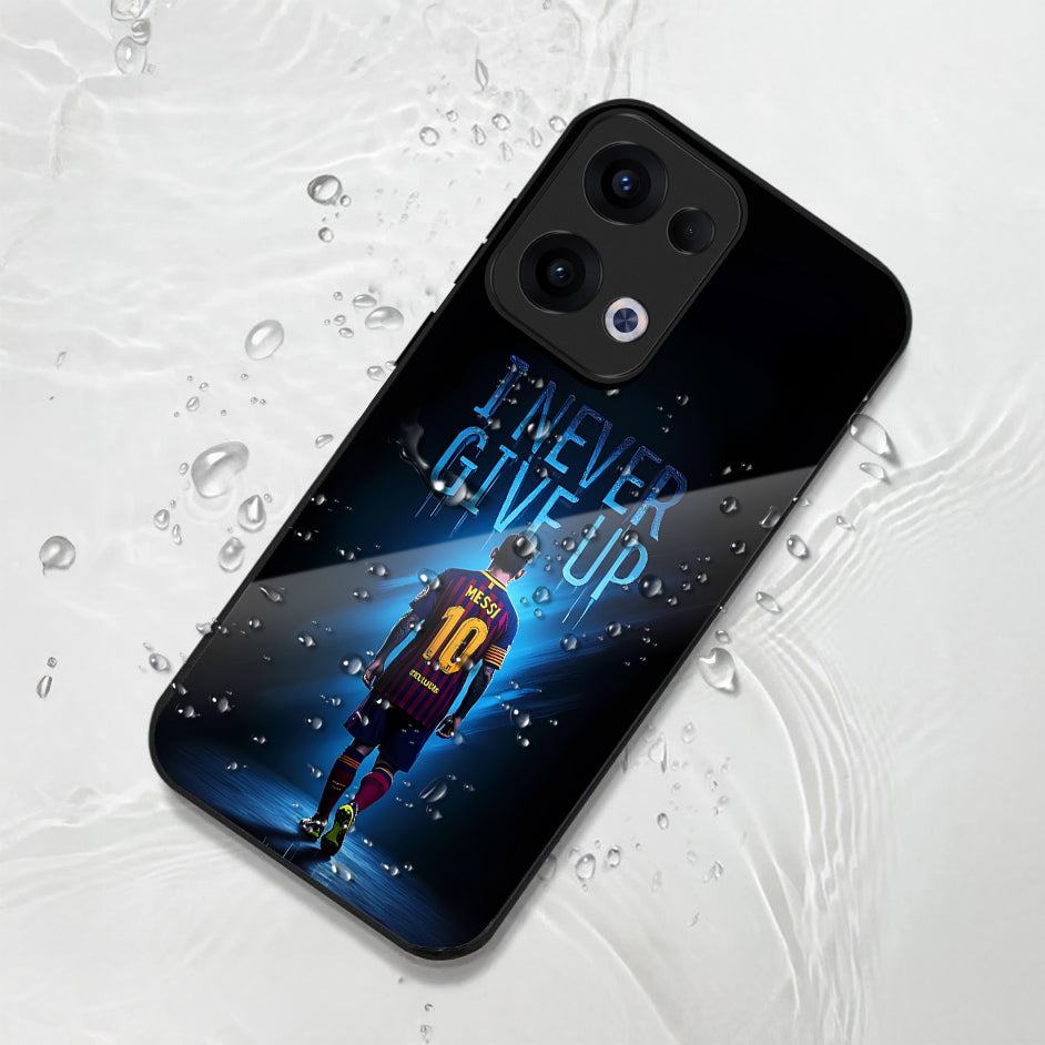 Oppo Reno 13 5G Premium Acrylic Shockproof Glass Back Case (Messi 10)