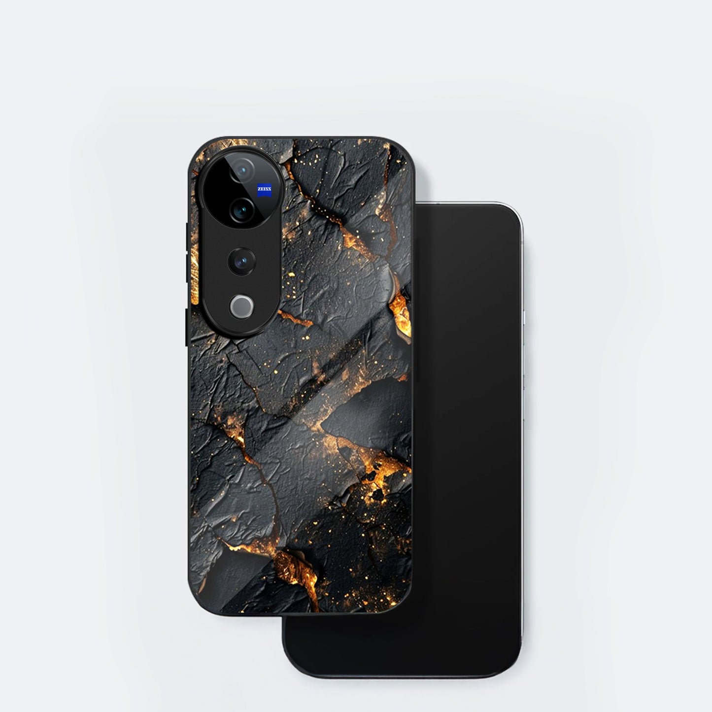 Vivo V40 Pro 5G Premium Acrylic Shockproof Glass Back Case (Volcanic Gold)