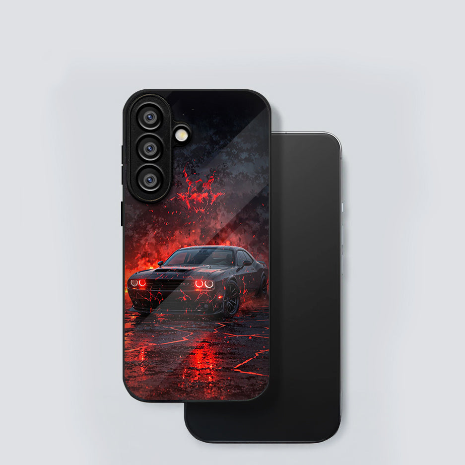 Samsung Galaxy A36 Premium Acrylic Shockproof Glass Back Case (InfernoDrive)