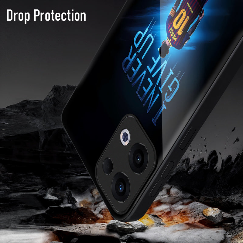Oppo Reno 13 5G Premium Acrylic Shockproof Glass Back Case (Messi 10)