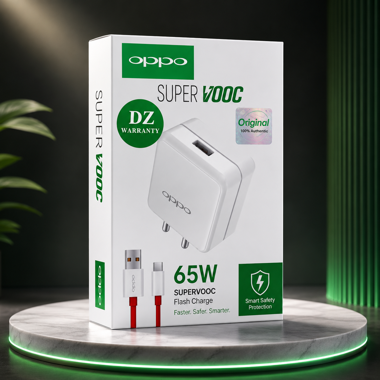 Oppo 65W Fast Charging Adapter with USB to Type-C Cable