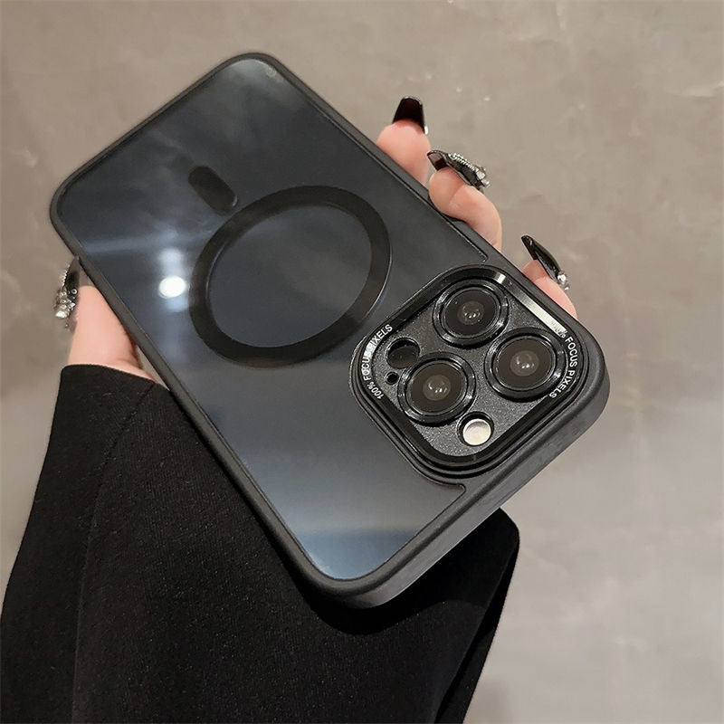 iPhone 14/15 Pro Magnetic Suction New High-End Feel Suitable With Metal Lens iPhone Case