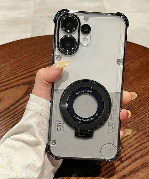 Nothing Phone 2 Pro 5G Original Luxury Magnifier Ring Stand Shockproof Airbags Corner Case