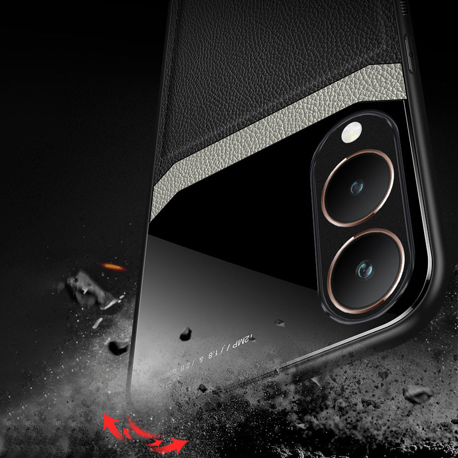 Vivo Y28 5G Premium Leather Lens Protective Case