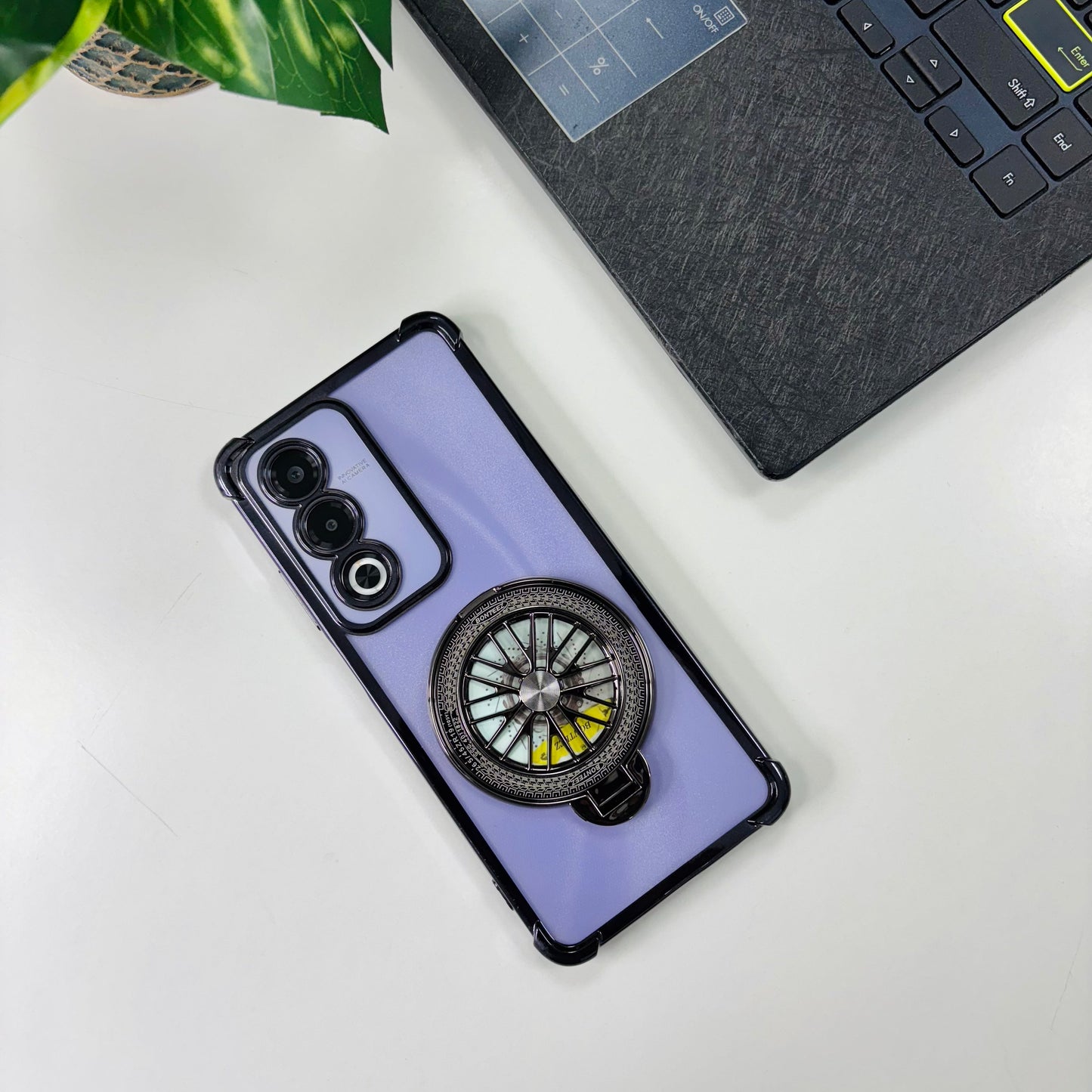 Oppo A3 Pro 5G Premium Stress Buster Wheel Rotating Shockproof Airbags Case