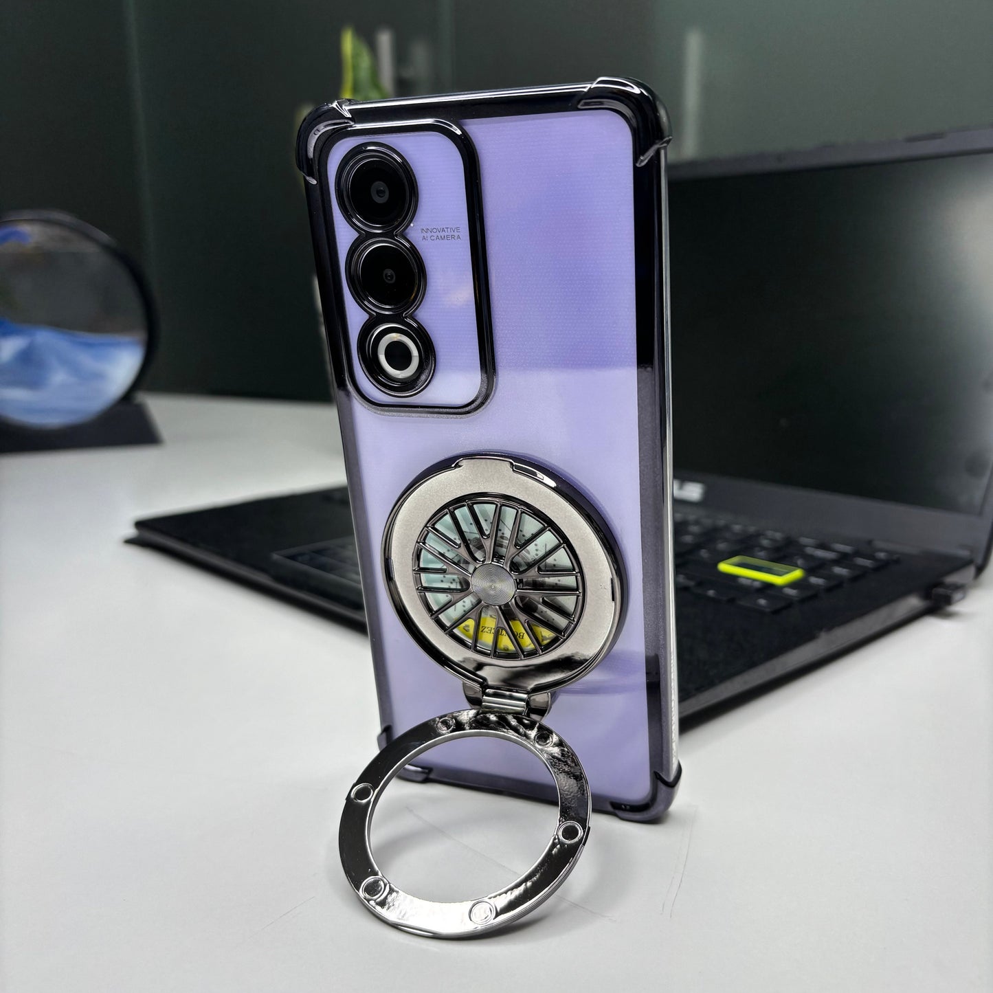 Oppo A3 Pro 5G Premium Stress Buster Wheel Rotating Shockproof Airbags Case