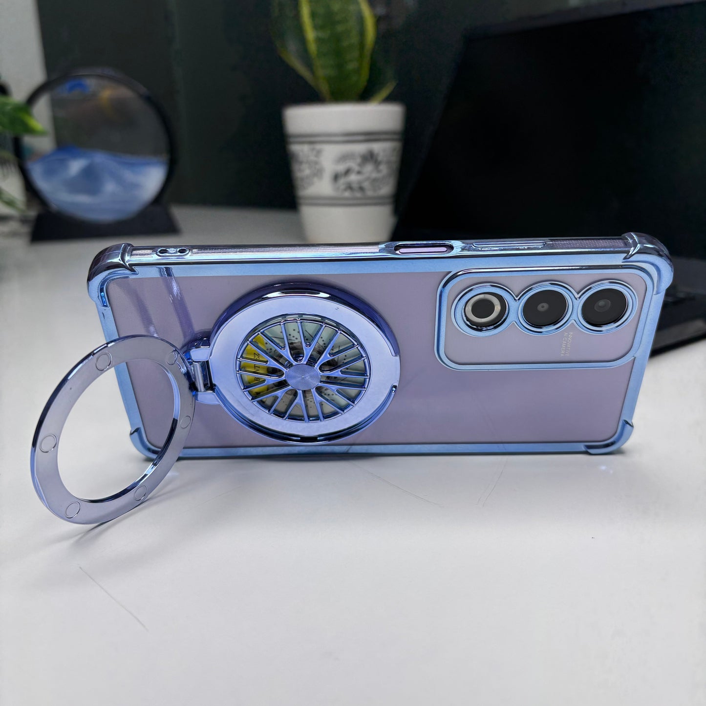 Oppo A3 Pro 5G Premium Stress Buster Wheel Rotating Shockproof Airbags Case