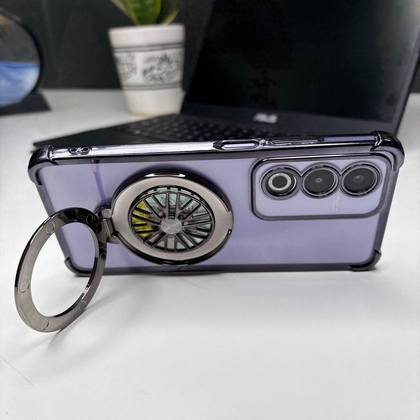 Oppo A3 Pro 5G Premium Stress Buster Wheel Rotating Shockproof Airbags Case