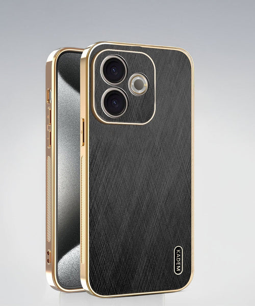 Oppo A5 Pro 5G Premium Electroplated Frame Gold Thread Pattern Soft Case