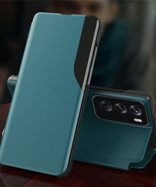 Oppo Reno12 5G Luxury Half Window Leather Flip Case