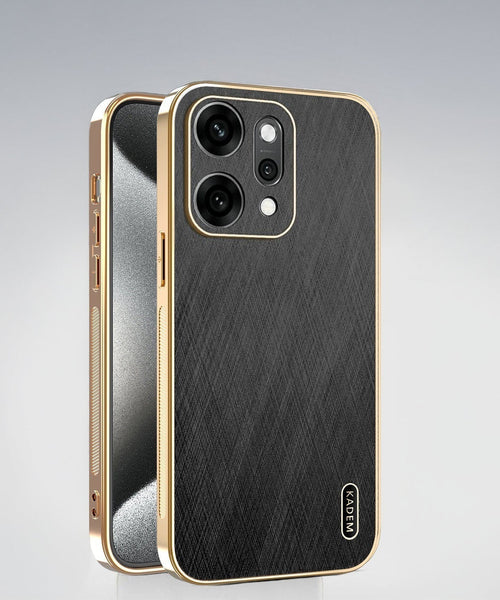 Oppo Reno 14 5G Premium Electroplated Frame Gold Thread Pattern Soft Case