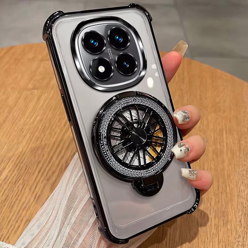 Redmi Note 14 Pro+ 5G Premium Stress Buster Wheel Rotating Shockproof Airbags Case