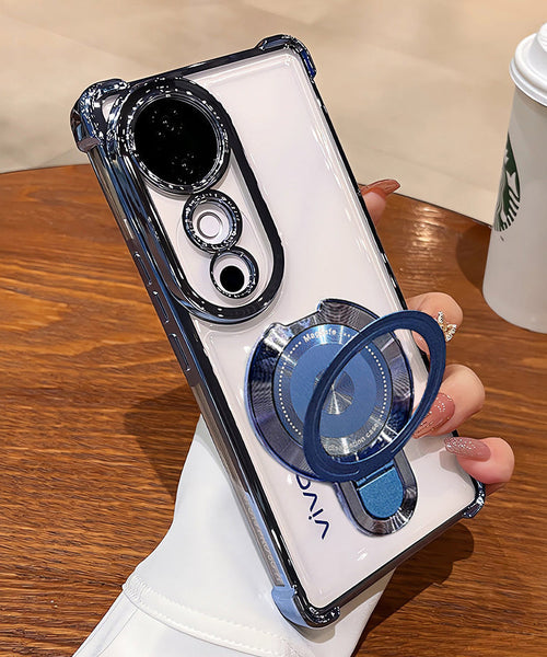 Vivo V40 Pro 5G Luxury Four Corner Invincible Bracket Ring Stand Case