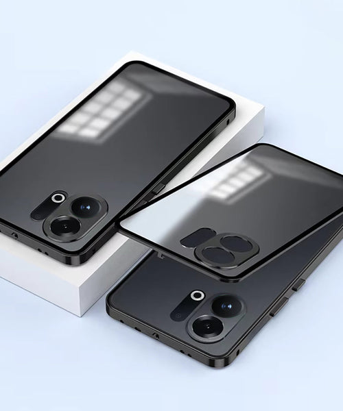 Vivo V60 5G Aluminium Metal Bumper Shield Transparent Back Case