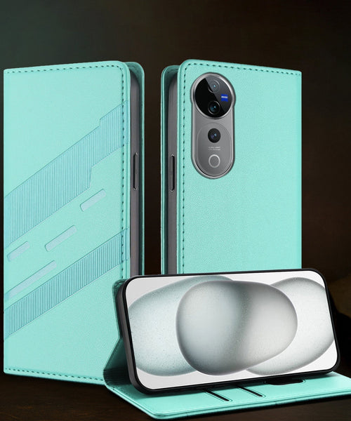Vivo V40 Pro 5G Magnetic Embossed Multi-Functional Wallet Retro PU Leather Flip Case