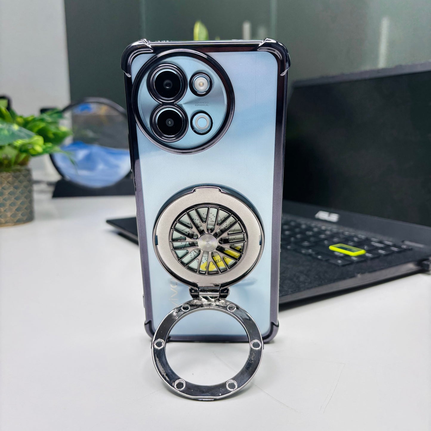Vivo Y58 5G Premium Stress Buster Wheel Rotating Shockproof Airbags Case