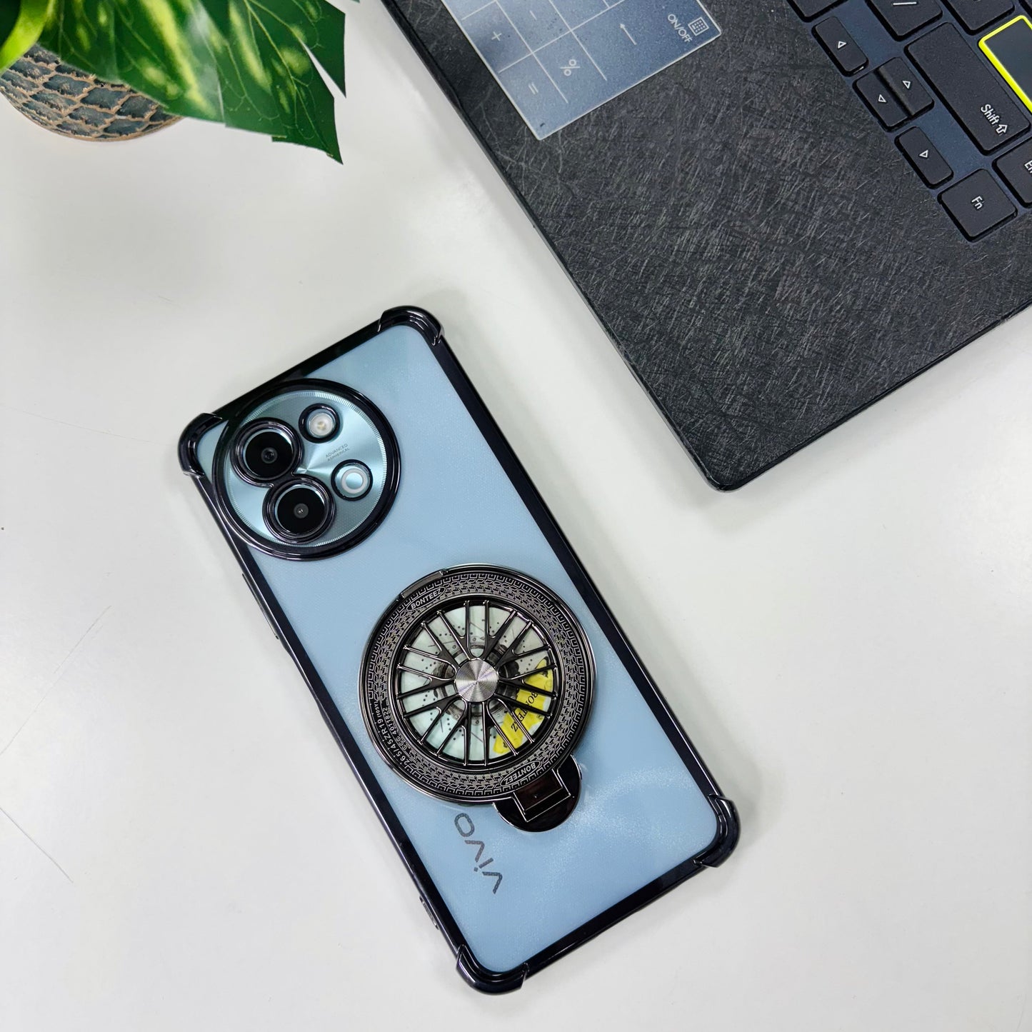 Vivo Y58 5G Premium Stress Buster Wheel Rotating Shockproof Airbags Case