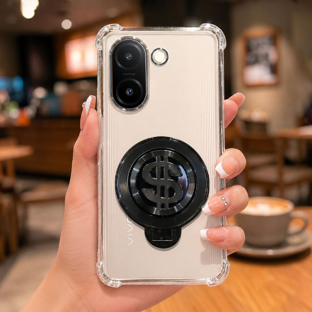 Vivo V60e 5G Four Corner Airbags 100% Original Astro Money Magnet Rotating Dollar Case
