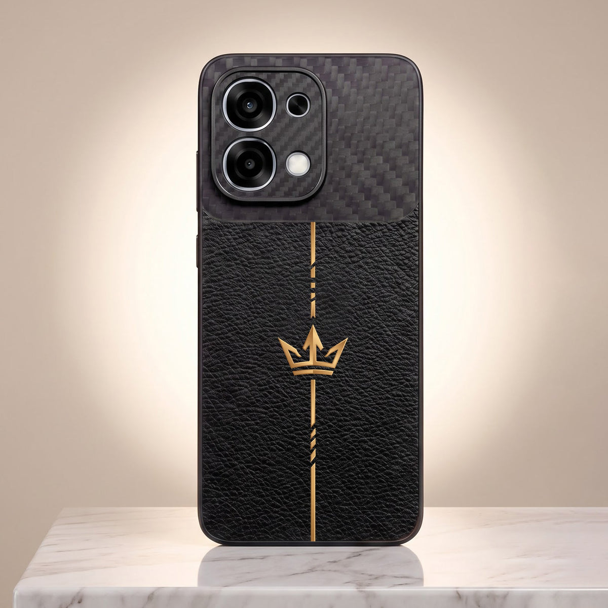 Oppo F31 5G Royal Stripe Carbon Fiber Leather Hybrid Back Case