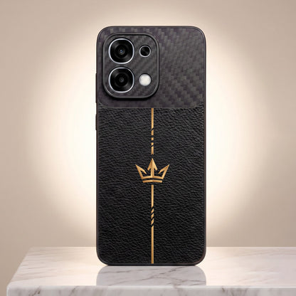 Oppo F31 5G Royal Stripe Carbon Fiber Leather Hybrid Back Case
