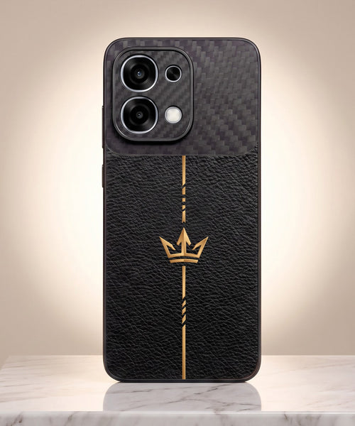 Oppo F31 5G Royal Stripe Carbon Fiber Leather Hybrid Back Case