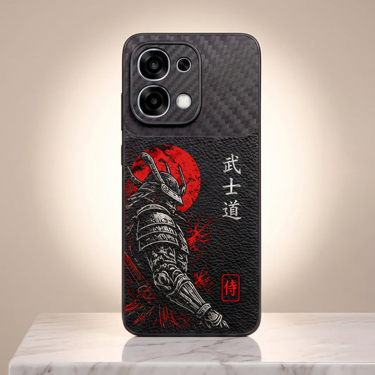 Oppo F31 5G Samurai Mask Carbon Fiber Leather Hybrid Back Case