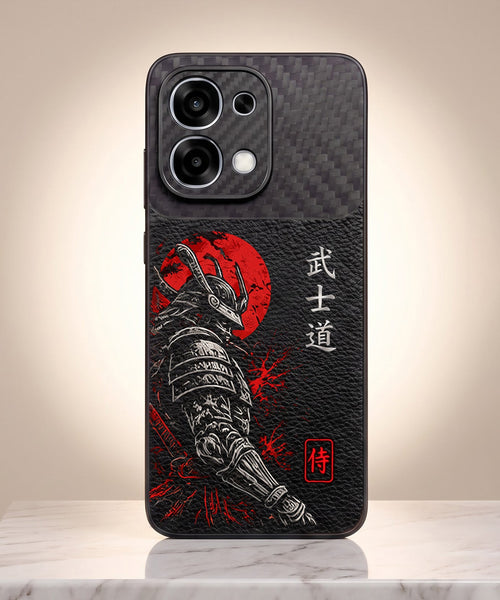 Oppo F31 5G Samurai Mask Carbon Fiber Leather Hybrid Back Case
