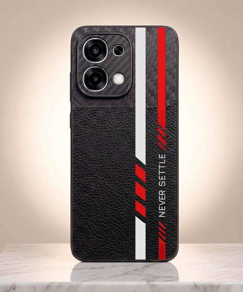 Oppo F31 5G Sporty Stripe Focus Carbon Fiber Leather Hybrid Back Case