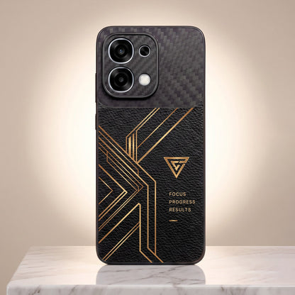Oppo F31 5G Geometric Luxury Carbon Fiber Leather Hybrid Back Case