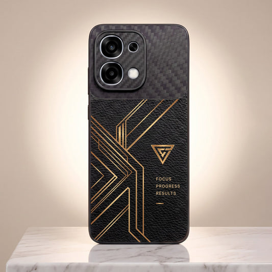 Oppo F31 5G Geometric Luxury Carbon Fiber Leather Hybrid Back Case
