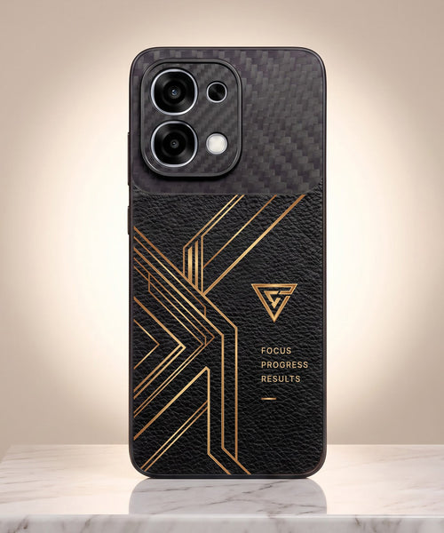 Oppo F31 5G Geometric Luxury Carbon Fiber Leather Hybrid Back Case