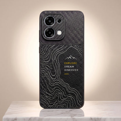Oppo F31 5G Explore Dream Carbon Fiber Leather Hybrid Back Case