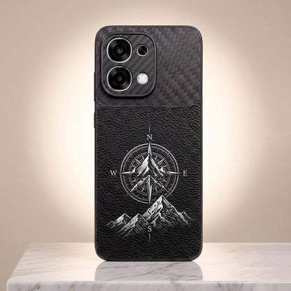 Oppo F31 5G Compass Carbon Fiber Leather Hybrid Back Case