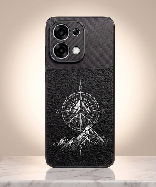 Oppo F31 5G Compass Carbon Fiber Leather Hybrid Back Case