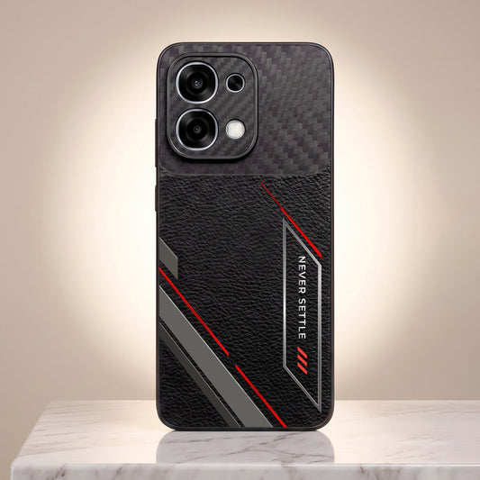 Oppo F31 5G Nexer Stripe Carbon Fiber Leather Hybrid Back Case