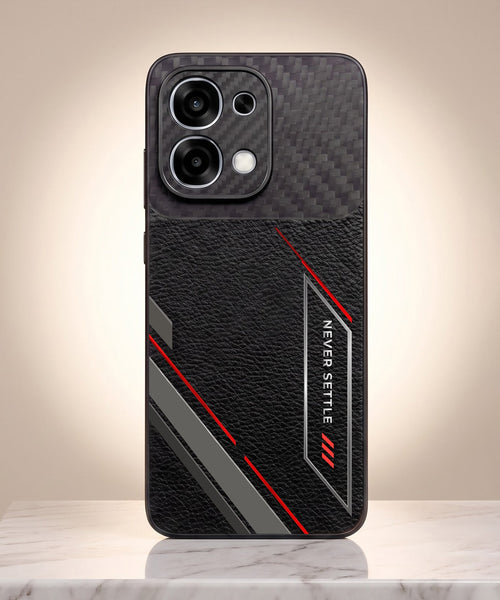 Oppo F31 5G Nexer Stripe Carbon Fiber Leather Hybrid Back Case