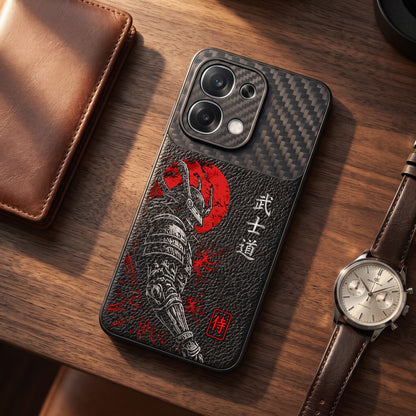 Oppo F31 5G Samurai Mask Carbon Fiber Leather Hybrid Back Case