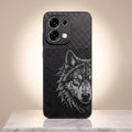 Oppo F31 5G Wolf Focus Carbon Fiber Leather Hybrid Back Case