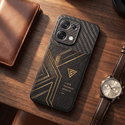 Oppo F31 5G Geometric Luxury Carbon Fiber Leather Hybrid Back Case
