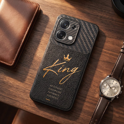 Oppo F31 5G  King Carbon Fiber Leather Hybrid Back Case
