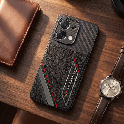 Oppo F31 5G Nexer Stripe Carbon Fiber Leather Hybrid Back Case