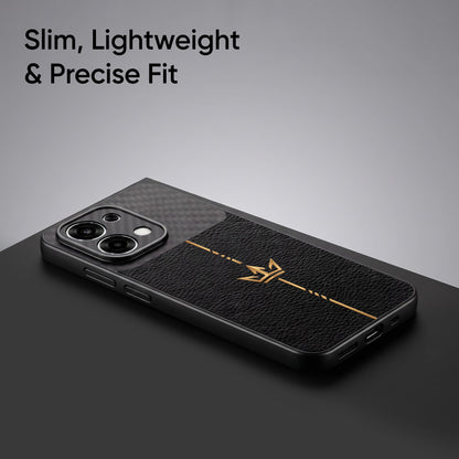 Oppo F31 5G Royal Stripe Carbon Fiber Leather Hybrid Back Case