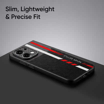 Oppo F31 5G Sporty Stripe Focus Carbon Fiber Leather Hybrid Back Case
