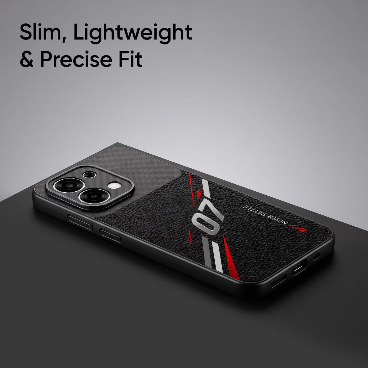 Oppo F31 5G Racing Edition Carbon Fiber Leather Hybrid Back Case
