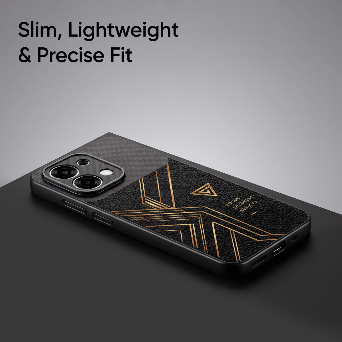 Oppo F31 5G Geometric Luxury Carbon Fiber Leather Hybrid Back Case