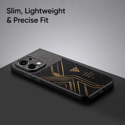 Oppo F31 5G Geometric Luxury Carbon Fiber Leather Hybrid Back Case